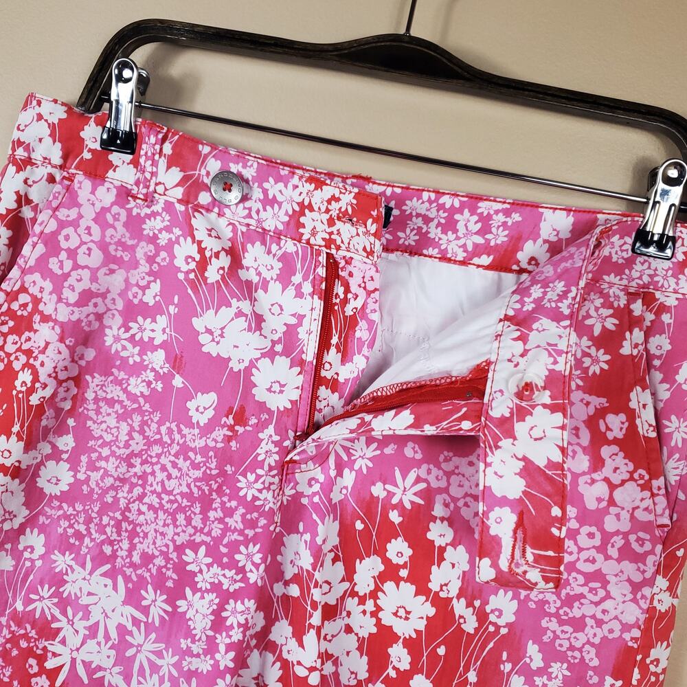 Vintage Bandolino Pink Floral Bermuda Shorts Size 12P - Picture 7 of 10